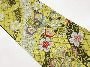 枝垂れ桜・古典柄模様織出し袋帯